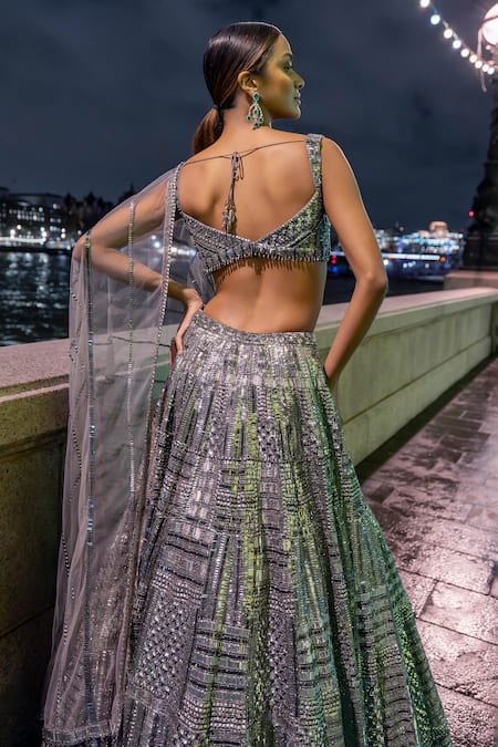 Seema Gujral Antique Sequin Embroidered Lehenga Set 