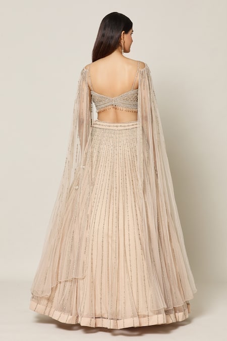 Samyukta Singhania Celeste Bloom Crystal Embroidered Bridal Lehenga Set 