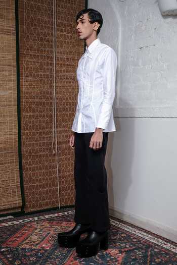 Buy_QUOD_Black 100% Nylon Plain Space Structured Pant_Online_at_Aza_Fashions