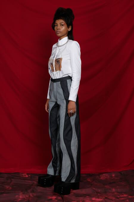 Shop_Quod_Blue 100% Cotton Bones Denim Jeans_Online_at_Aza_Fashions