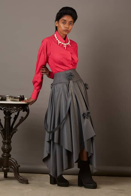 Quod Layered Asymmetric Panelled Skirt 