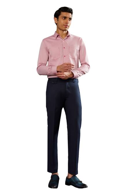 Philocaly_Pink Cotton Rover Patch Pocket Shirt _Online_at_Aza_Fashions