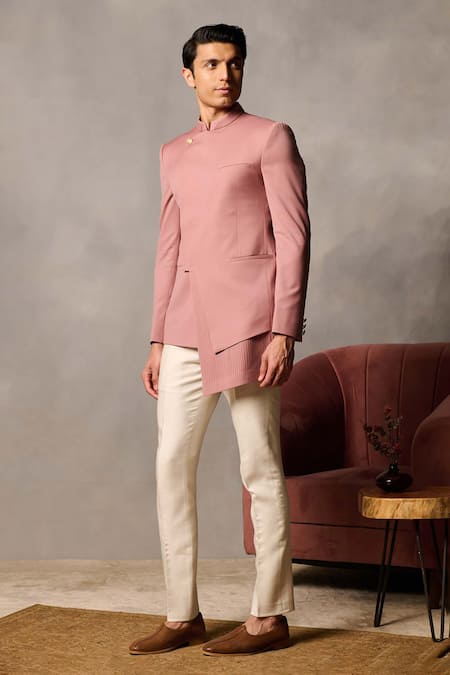 Philocaly Kshitij Asymmetric Hem Bandhgala 