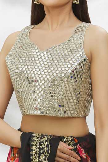 silver mirror blouse