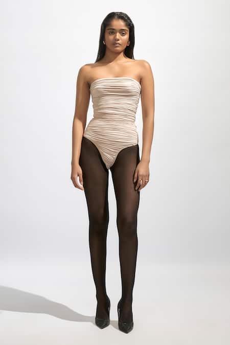 Shop Deme By Gabriella Black Net Solid Stockings Online at Aza Fashions Shop_Deme By Gabriella_Black Net Solid Stockings _Online_at_Aza_Fashions