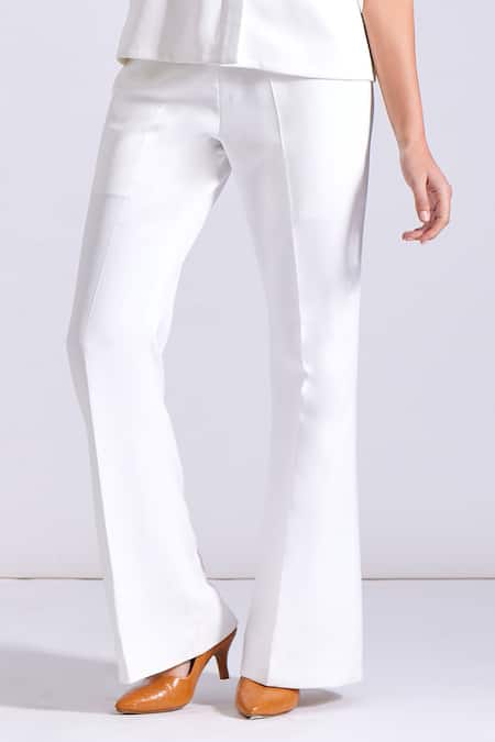 Buy Zosia Ivory Linen, Satin Embroidery V-neck Antonio Sleeves Top And Pant Set Online at Aza Fashions Buy_Zosia_Ivory Linen, Satin Embroidery V-neck Antonio Sleeves Top And Pant Set _Online_at_Aza_Fashions