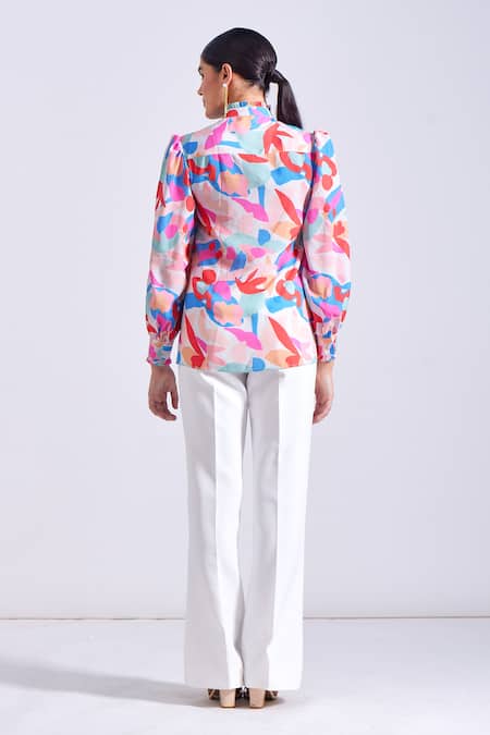 Zosia Canary Abstract Print Shirt 