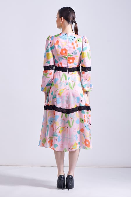 Zosia Andros Lace Embroidered Midi Dress 