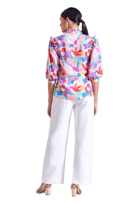 Shop_Zosia_Ivory Lycra Jasper Solid Pant 