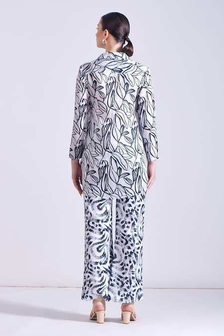 Zosia Odessa Leaf Print Blazer & Pant Set 