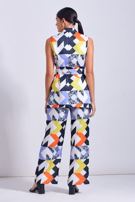Zosia Selento Printed Blazer & Pant Set 