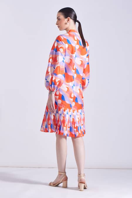 Zosia Santos Abstract Print Shirt Dress 