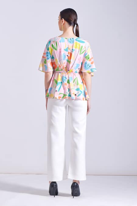 Zosia Sorso Floral Print Draped Top 