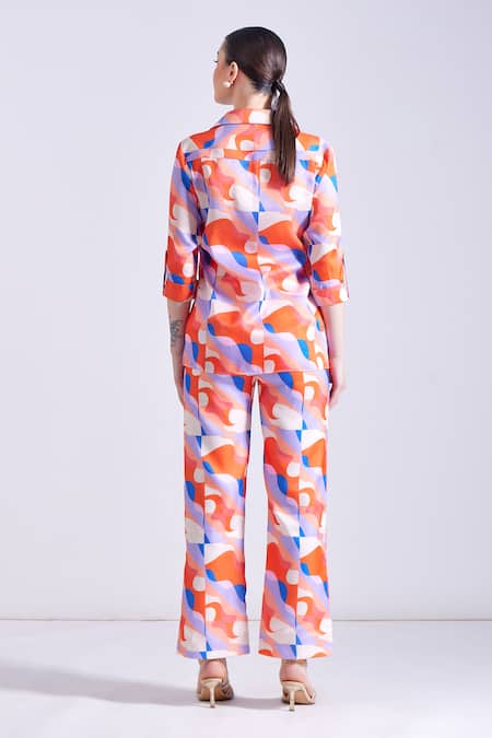 Zosia Sintra Wave Print Shirt & Pant Set 