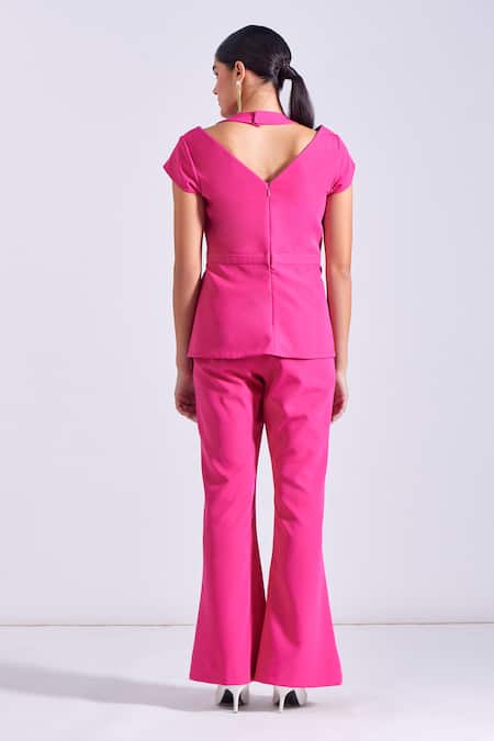 Zosia Stella Draped Top & Bootcut Pant Set 