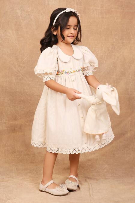 Shop The Right Cut Ivory Handloom Cotton Lace, Embroidery Placement Dress Online at Aza Fashions Shop_The Right Cut_Ivory Handloom Cotton Lace, Embroidery Placement Dress_Online_at_Aza_Fashions