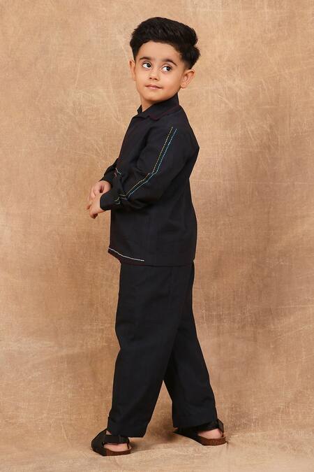 The Right Cut Placement Kantha Embroidered Shirt 