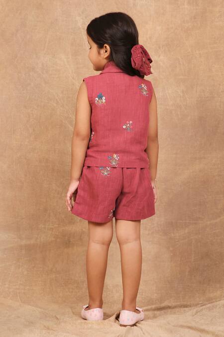 The Right Cut Hand Embroidered Jacket With Shorts 