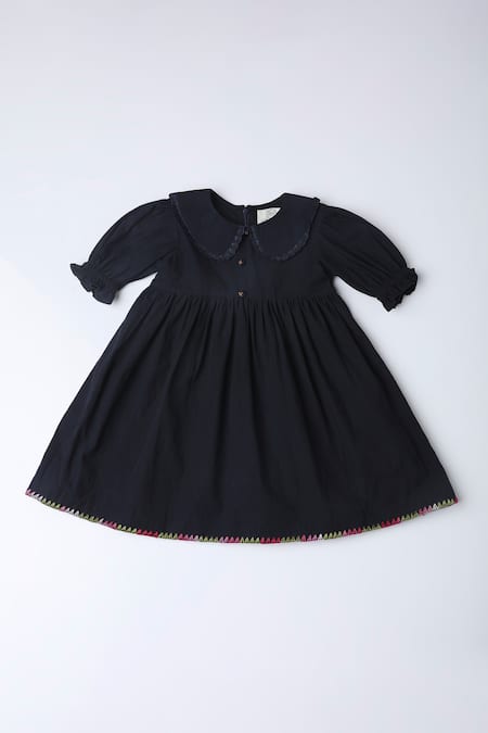 The Right Cut_Black Cotton Embroidery Noir Fairy Dress _Online_at_Aza_Fashions
