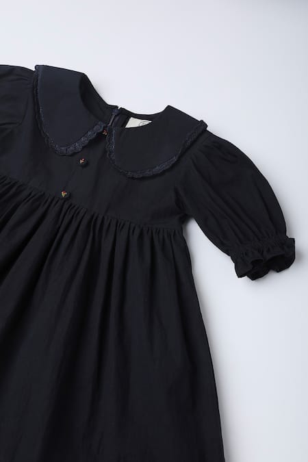 Buy_The Right Cut_Black Cotton Embroidery Noir Fairy Dress _Online_at_Aza_Fashions
