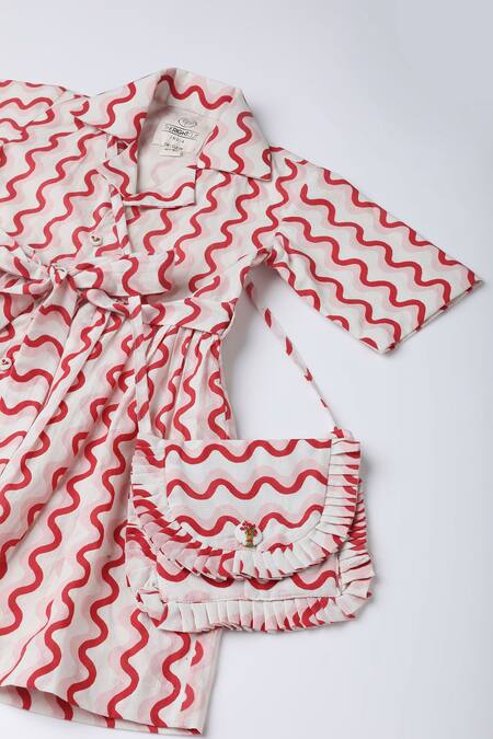 Buy_The Right Cut_Pink Cotton Whispering Waves Dress _Online_at_Aza_Fashions