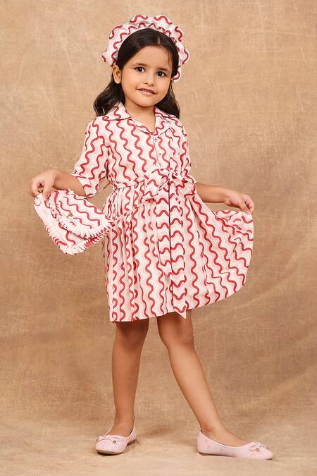 The Right Cut_Pink Cotton Whispering Waves Dress _at_Aza_Fashions