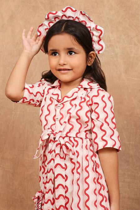 Buy_The Right Cut_Pink Cotton Whispering Waves Dress 