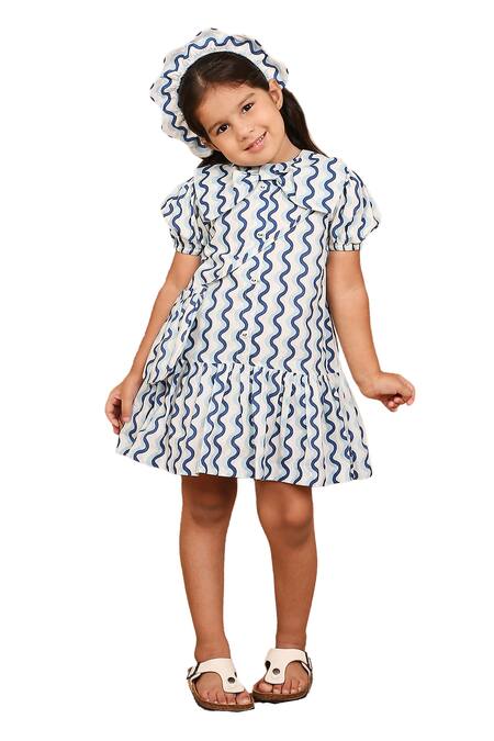 Buy_The Right Cut_Blue Cotton Swirl Print Dress 