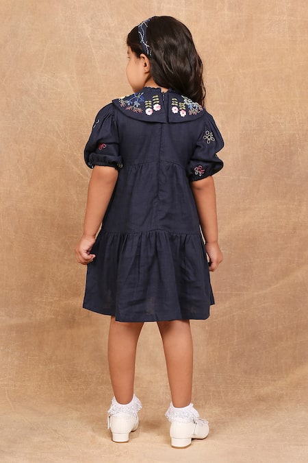 The Right Cut Floral Embroidered Linen Dress 