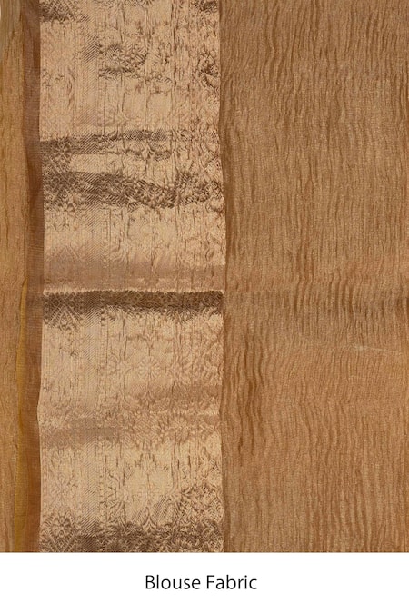 Zal From Benaras Gold Tissue, Silk Embroidery Handloom Saree With Unstitched Blouse Piece Online at Aza Fashions Zal From Benaras_Gold Tissue, Silk Embroidery Handloom Saree With Unstitched Blouse Piece _Online_at_Aza_Fashions