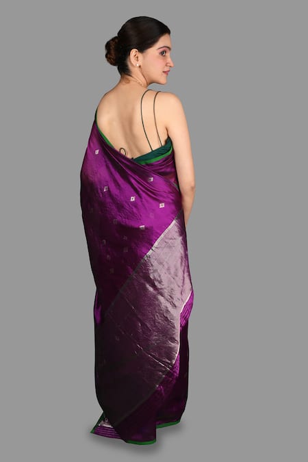 Zal From Benaras Pure Chanderi Silk Saree With Unstitched Blouse Piece 