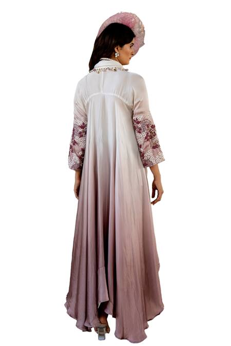 Buy Nikita Vishakha Purple Crepe Embroidery V-neck V Jumpsuit Buy_Nikita Vishakha_Purple Crepe Embroidery V-neck V Jumpsuit