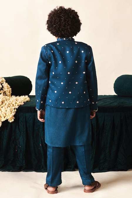 Littleens Embroidered Jacket & Kurta Set 