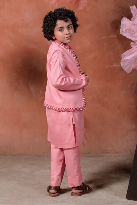 Littleens Cherry Blossom Pearl Embroidered Bundi Set 