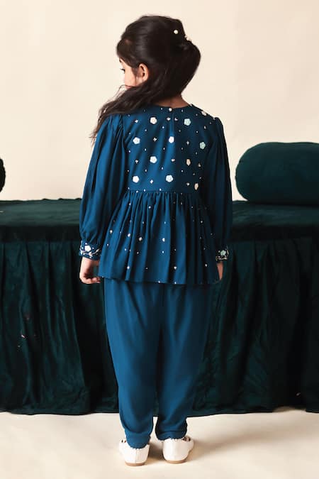 Littleens Nairab Embroidered Short Kurta & Dhoti Pant Set 