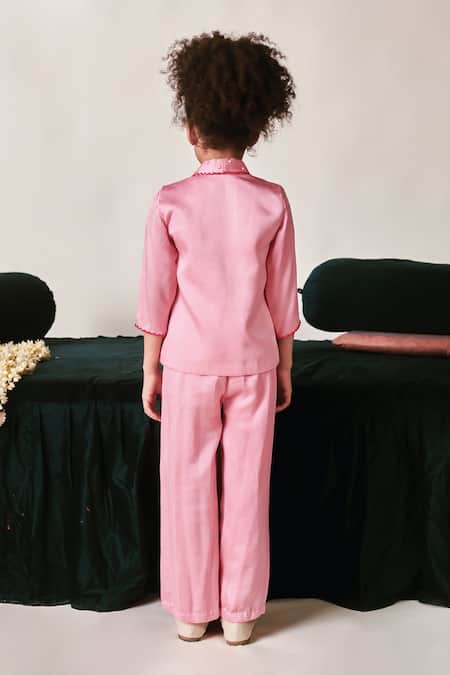 Littleens Zia Pearl Embroidered Jacket & Pant Set 