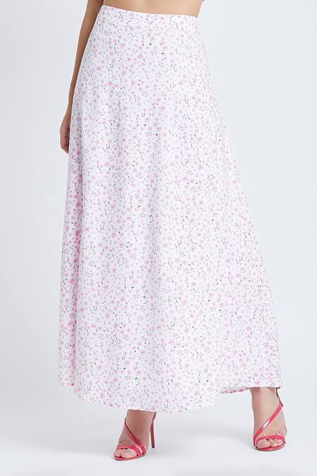 Buy Bohobi Pink Cotton Off-shoulder Daisy Love Floral Print Top And Skirt Set Online at Aza Fashions Buy_Bohobi_Pink Cotton Off-shoulder Daisy Love Floral Print Top And Skirt Set _Online_at_Aza_Fashions