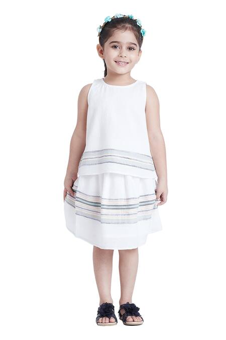 Bohobi_White Cotton Comfy Dumpty Skirt Set _Online_at_Aza_Fashions