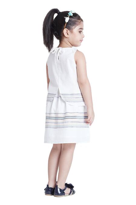 Bohobi_White Cotton Comfy Dumpty Skirt Set _at_Aza_Fashions