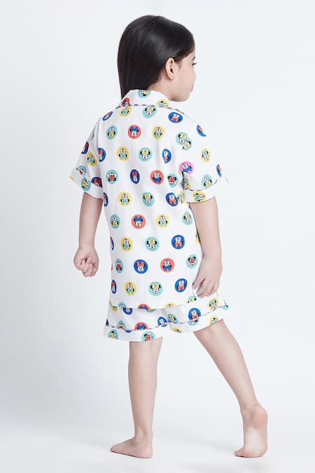 Bohobi Disney World Print Night Suit Shorts Set 