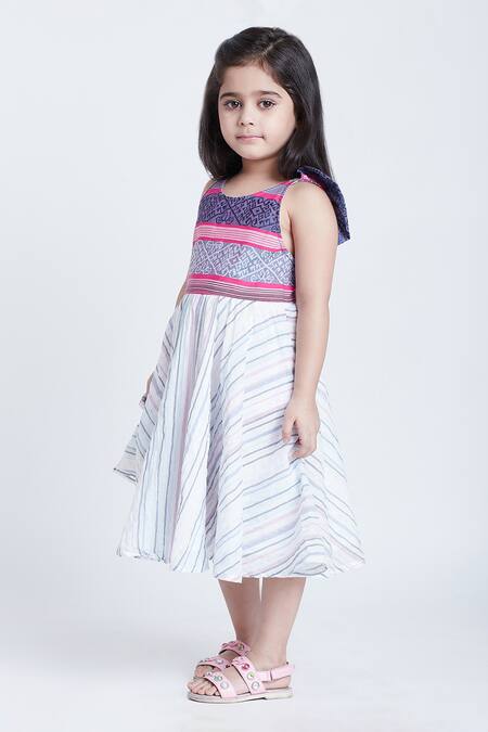 Buy_Bohobi_Pink Cotton, Linen Feeling Pretty Striped Dress _Online_at_Aza_Fashions