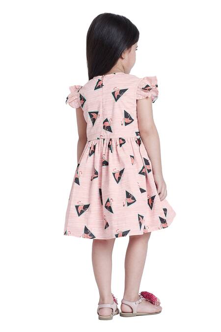 Buy_Bohobi_Pink Cotton Fly High Flamingo Dress 