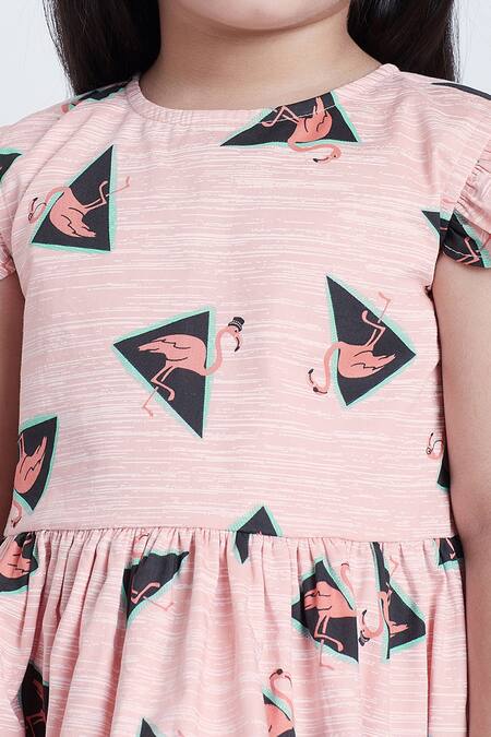 Shop_Bohobi_Pink Cotton Fly High Flamingo Dress 