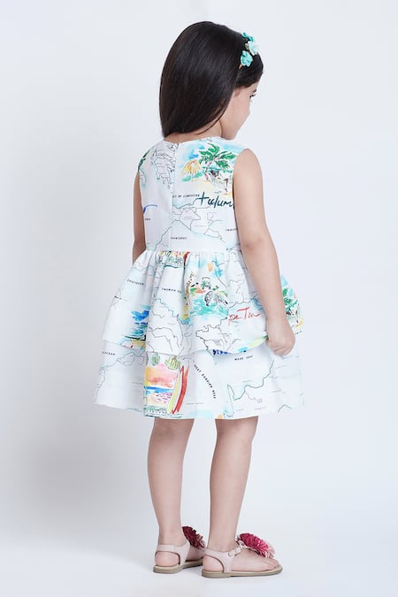 Bohobi Globe Map Print Dress 