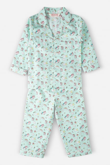 Bohobi Unicorn Print Night Suit Pyjama Set 