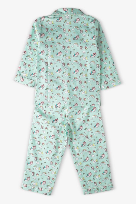 Bohobi Unicorn Print Night Suit Pyjama Set 