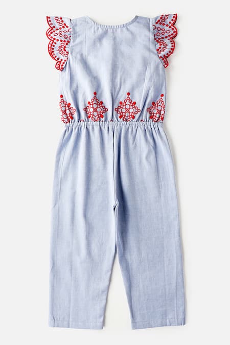 Bohobi Modish Schiffli Embroidered Jumpsuit 
