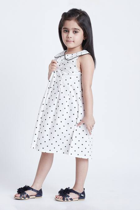 Buy_Bohobi_White Cotton Polka Dreamer Printed Dress _Online_at_Aza_Fashions
