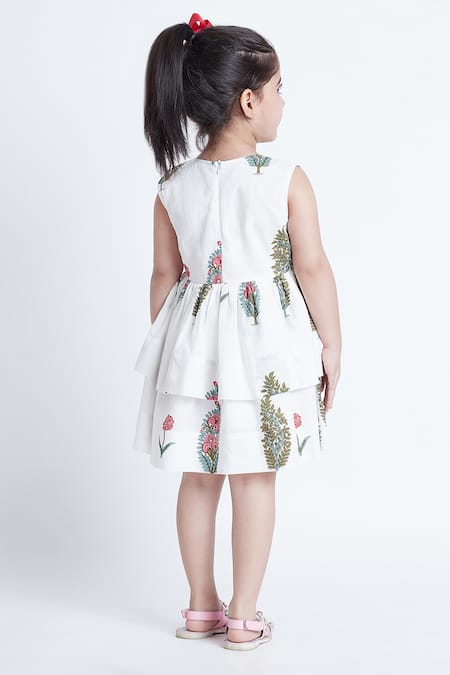 Bohobi Floral Block Print Layered Dress 