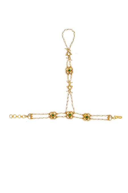 MAISARA JEWELRY Jadau Embellished 2 Pcs Haathphool 